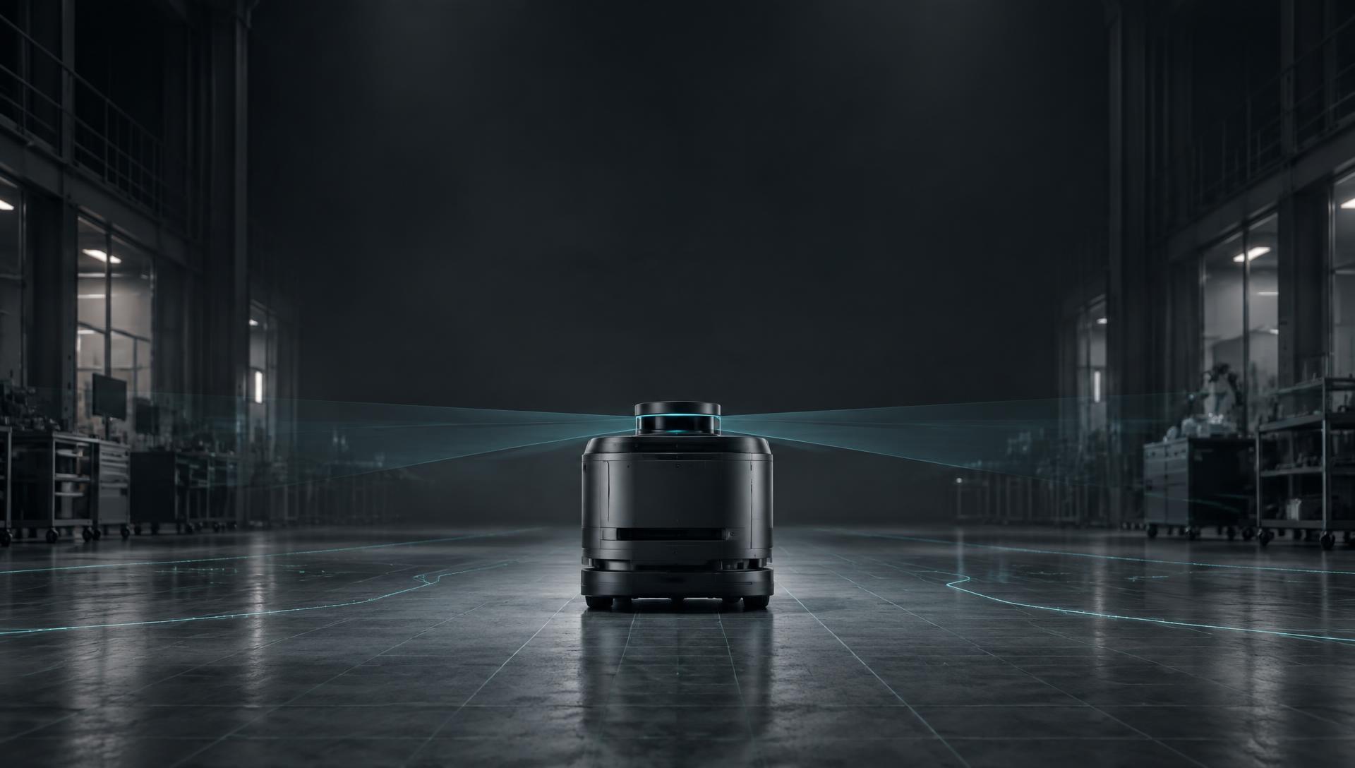 Autonomous robot prototype scanning a robotics laboratory